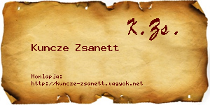 Kuncze Zsanett névjegykártya