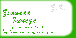 zsanett kuncze business card